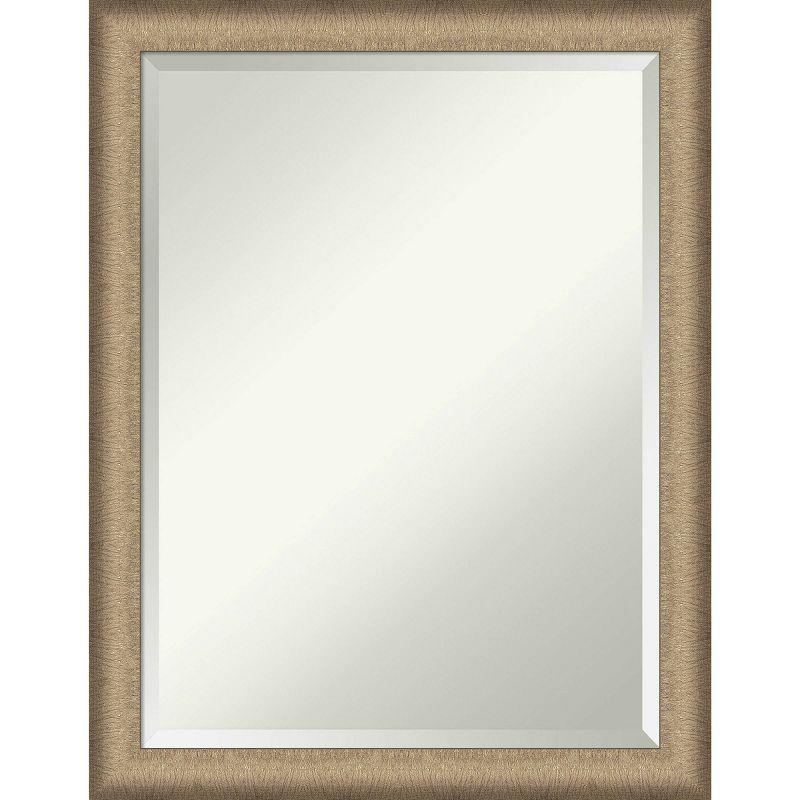 21" x 27" Elegant Brushed Framed Bathroom Vanity Wall Mirror Bronze - Amanti Art: Satin Finish, Polystyrene Frame, Wall Mounted