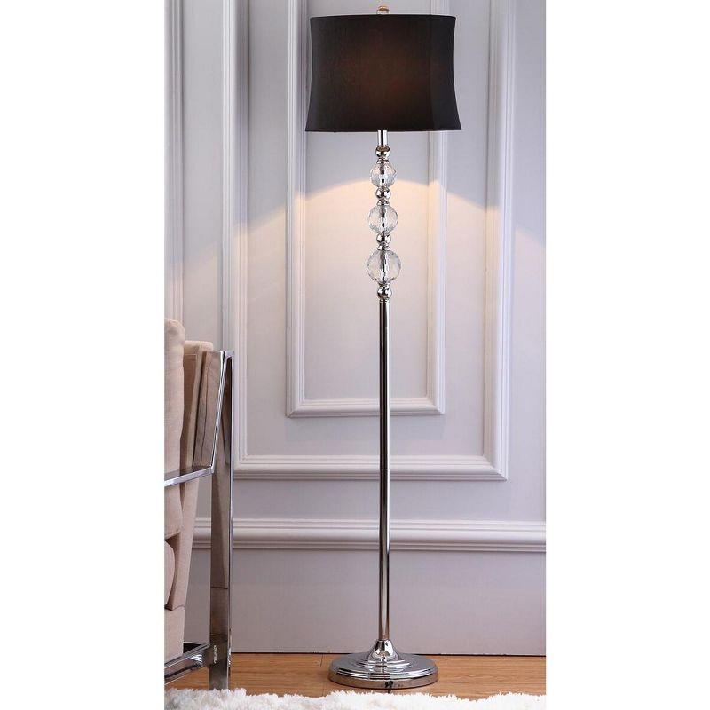 Venezia 61" Black and Chrome Crystal Floor Lamp