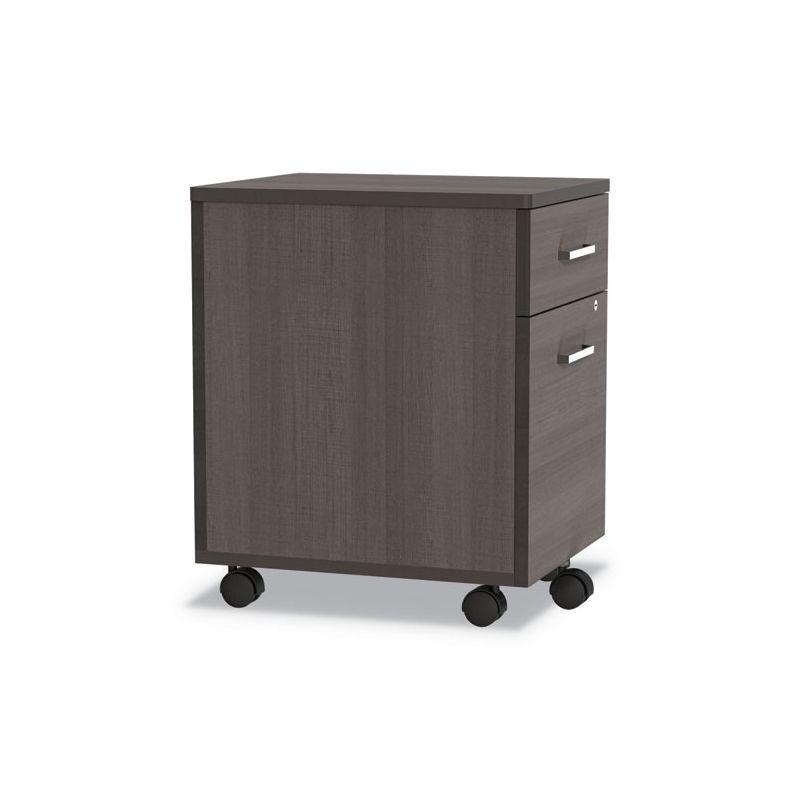 Linea Italia Trento Line Mobile Pedestal File, Left or Right, 2-Drawers: Box/File, Legal/Letter, Mocha, 16.5" x 19.75" x 23.63"