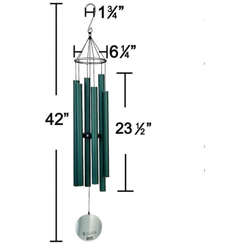 Forest Green 42" Aluminum Outdoor Wind Chimes with 6 Tubes