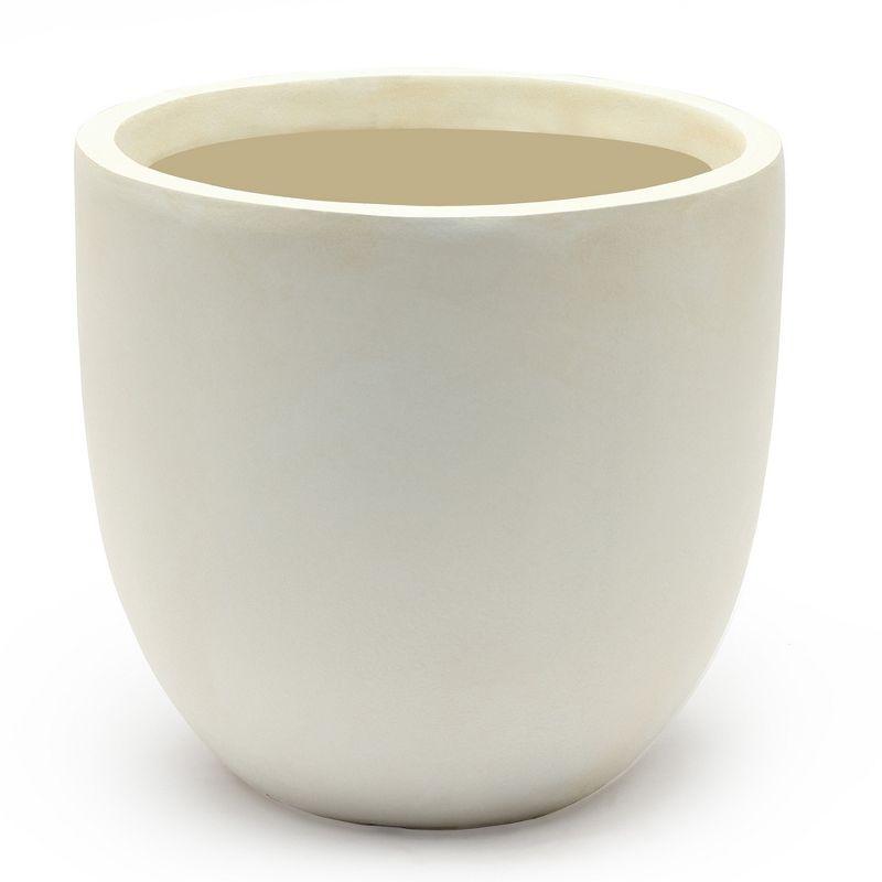 LuxenHome Round Tapered 9.2" H House Planter, Indoor/Outdoor White
