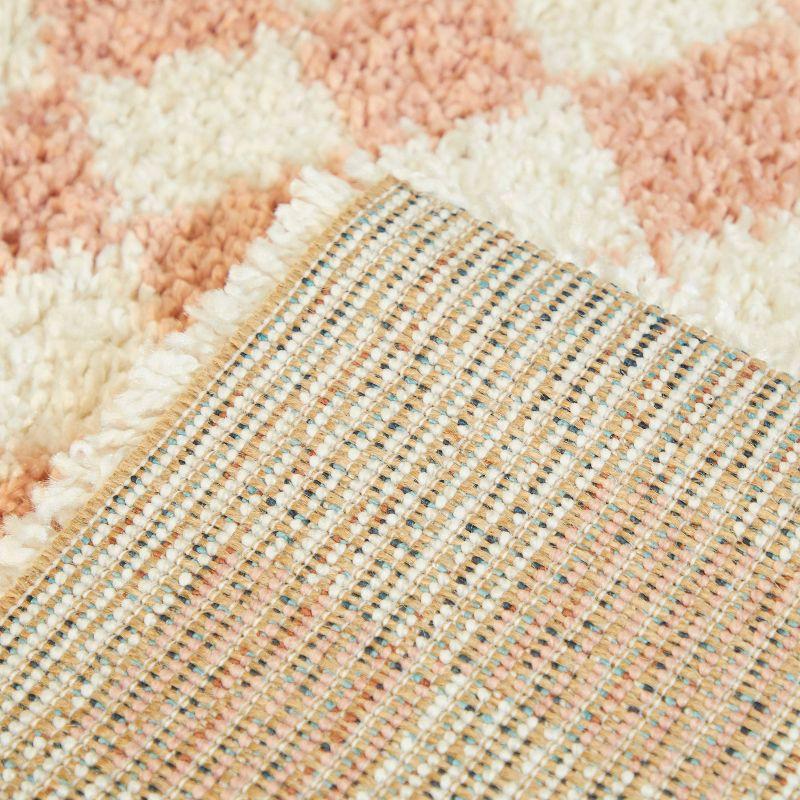 5'3"x7' Covey Checkered Kids' Area Rug Pink - Balta Rugs: Geometric Shag, Fade-Resistant, Pet Friendly, OEKO-TEX Certified