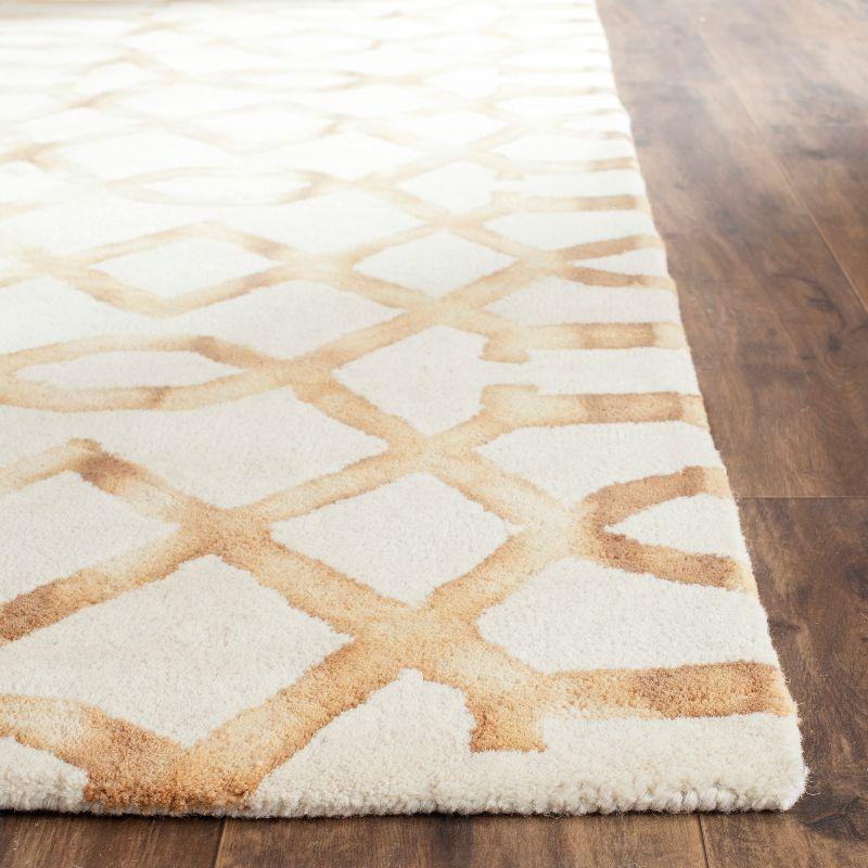 Hand-Tufted Ivory & Camel Wool Rectangular Area Rug, 5' x 8'