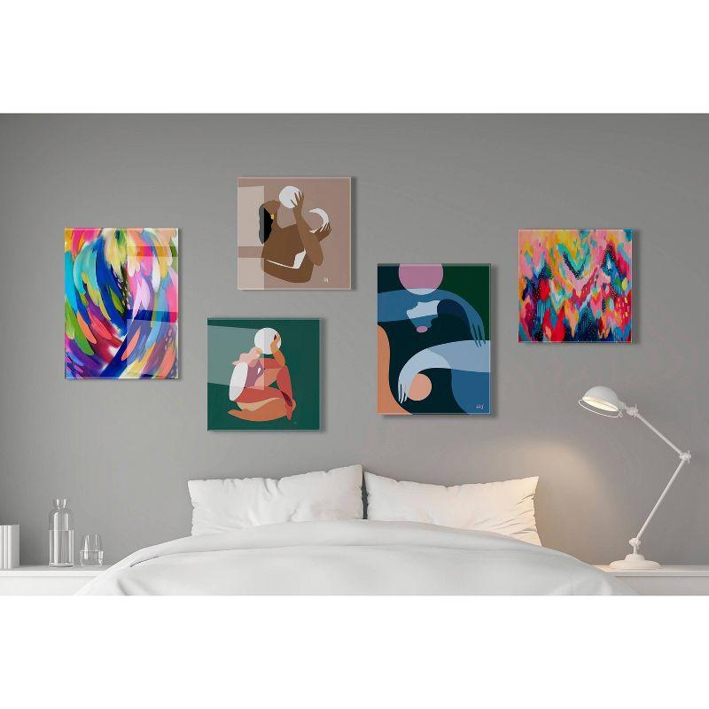 Colorful Abstract Brushstroke Acrylic Wall Art, 27" x 27"