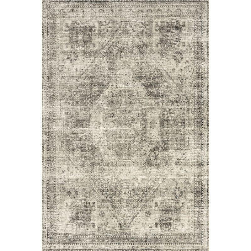 Nuloom Nevaeh Pet Friendly Machine Washable Bohemian Medallion Area Rug, 3' x 5', Grey