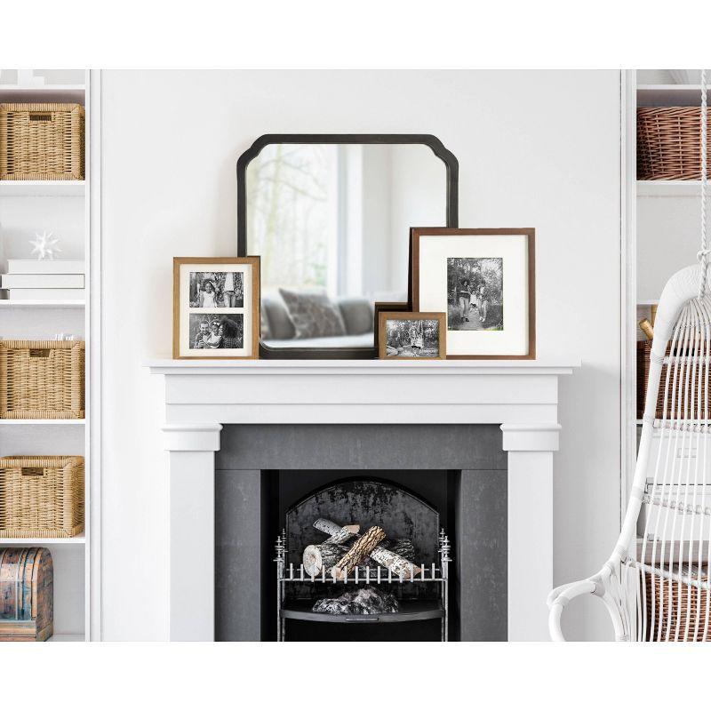 Kate & Laurel All Things Decor 24"x24" Marston Farmhouse Rectangle Wall Mirror Black: Modern Square No Assembly, Wood Frame