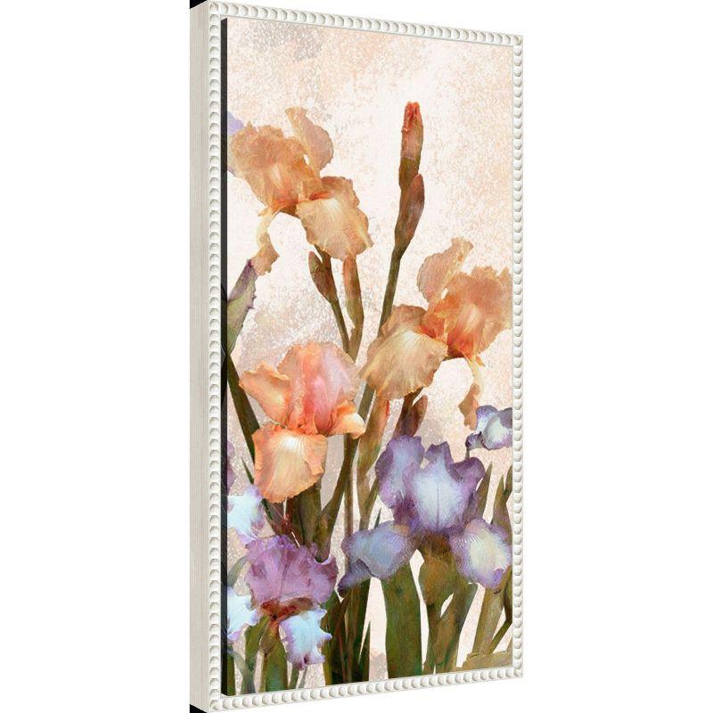 Amanti Art Irises Panel IV by Alonzo Saunders Canvas Wall Art Print Framed 14 x 27