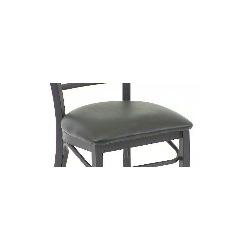 Flash Furniture Black Three-Slat Ladder Back Metal Restaurant Chair