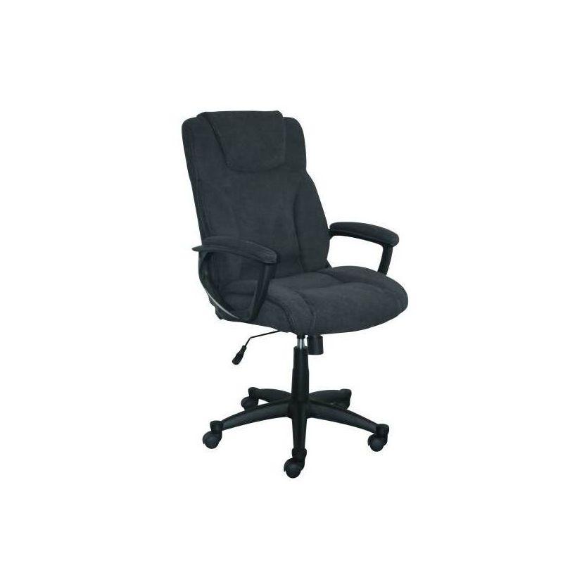 Modern Executive High-Back Black Microfiber Swivel Office Chair