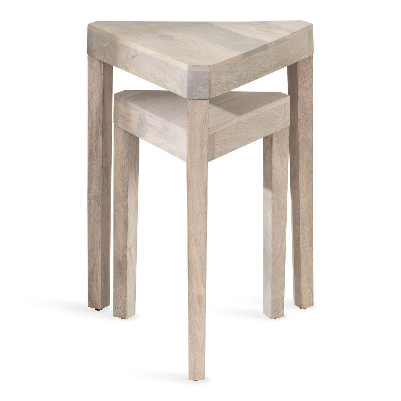 Kate and Laurel Talcott Triangle Wood Nesting Table, 2 Piece, White