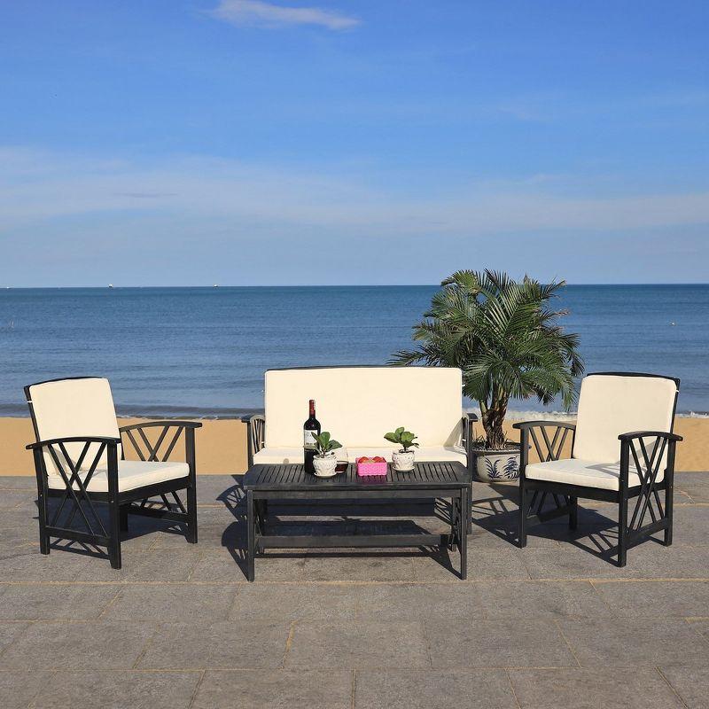 Fontana 4 Piece Patio Outdoor Conversation Set  - Safavieh