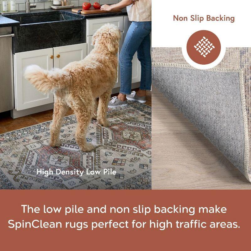 Nuloom Krystin Distressed Pet Friendly Machine Washable Area Rug, 5' x 8', Beige