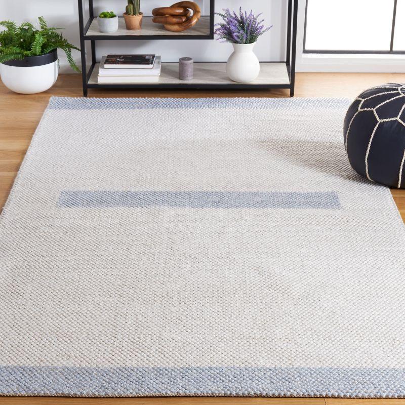 Natura NAT324 Flat Weave Indoor Area Rug - Ivory/Light Blue - 5'x8' - Safavieh