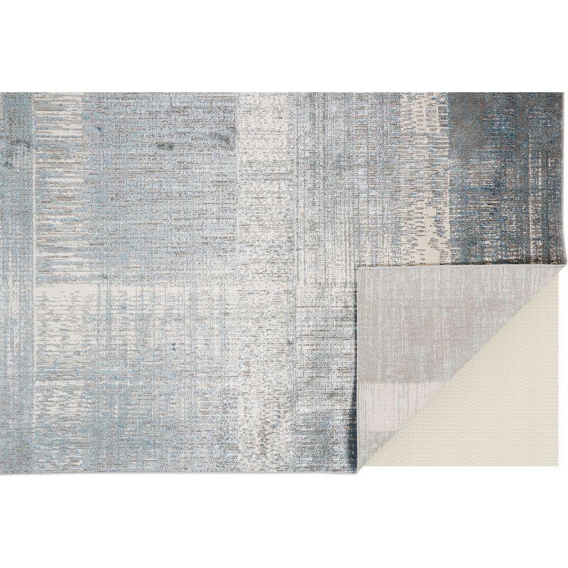 Azure Modern Abstract White/Gray/Blue Area Rug