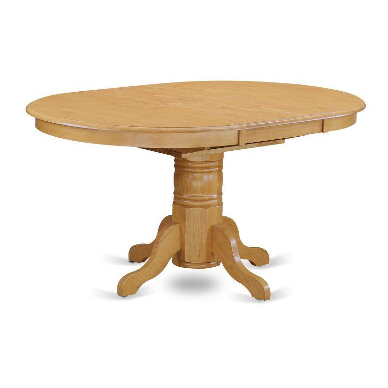 East West Furniture AVT-OAK-TP a Pedestal Oval Table with 18" Butterfly leaf, Oak