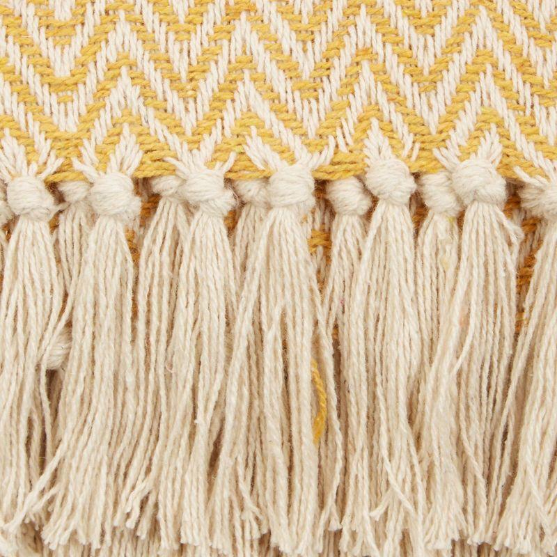 Honey Gold Handloom Chevron Cotton Throw Blanket