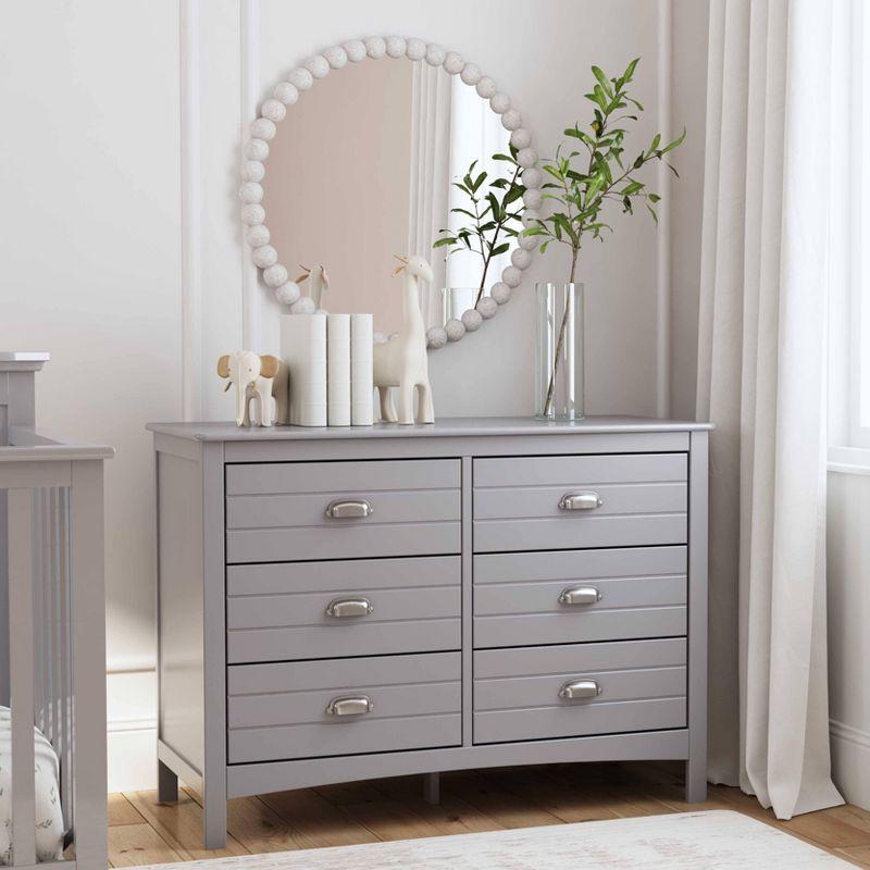 Gray Farmhouse 6-Drawer Double Dresser