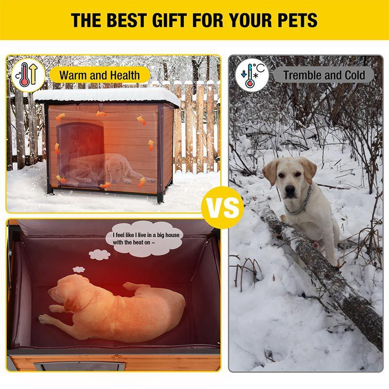 Aivituvin-AIR86-IN Large Insulated Dog House Off-White 43.3"(L) x 29.4" (W) x 33.4"(H)