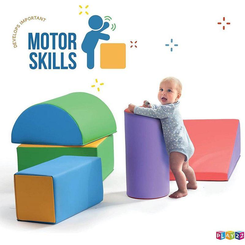 Climb And Crawl Activity Play Set - 5 Piece Soft Zone Climbing Blocks Lightweight Foam Shape Toy – Play22Usa