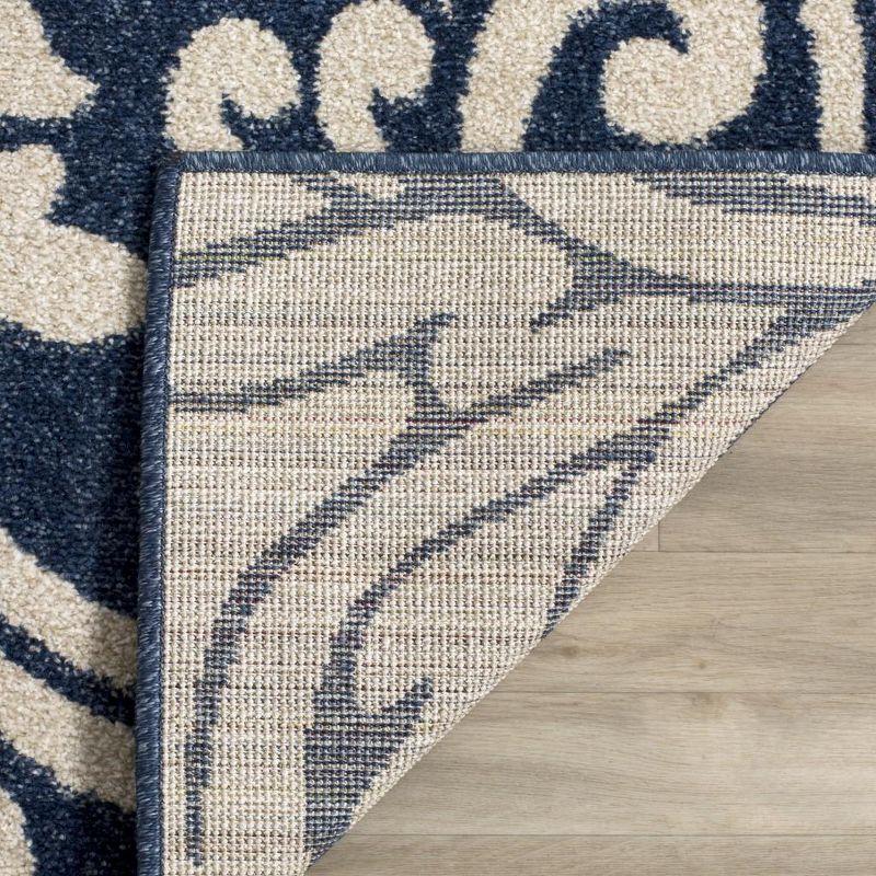 Amherst AMT425 Power Loomed Indoor Area Rug - Navy/Ivory - 4'x6' - Safavieh