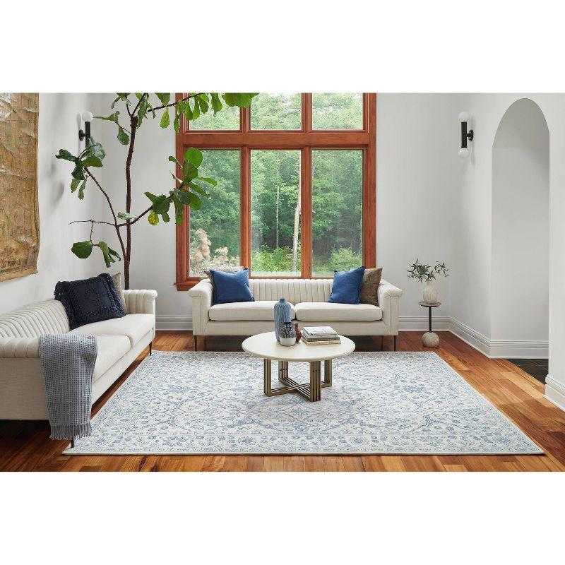 Hand Tufted Blue Wool Rectangular Area Rug 3'6" x 5'6"