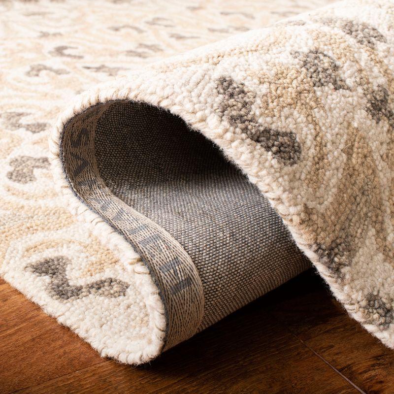 Blossom BLM459 Hand Tufted Indoor Runner Rug - Ivory/Taupe - 2'3"x8' - Safavieh