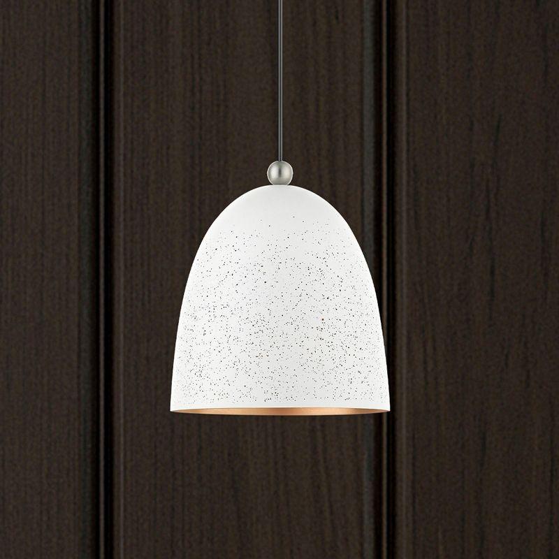 Livex Lighting Arlington 1 - Light Pendant in  White/Brushed Nickel
