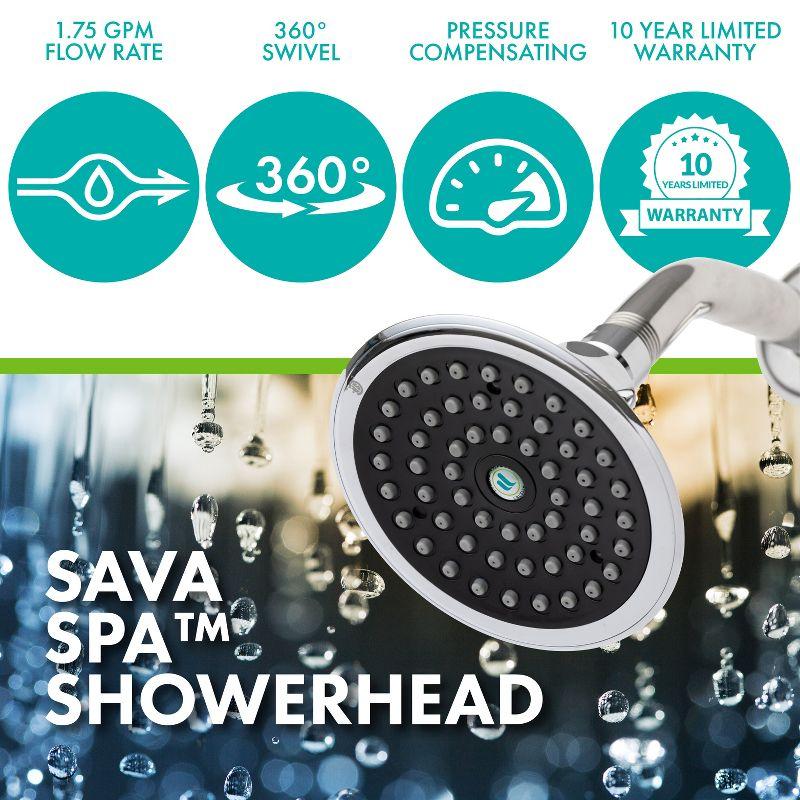 Niagara Conservation Sava Spa 1-Spray with 1.5 GPM 4.4-in. Wall Mount Adjustable Fixed Shower Head - Chrome