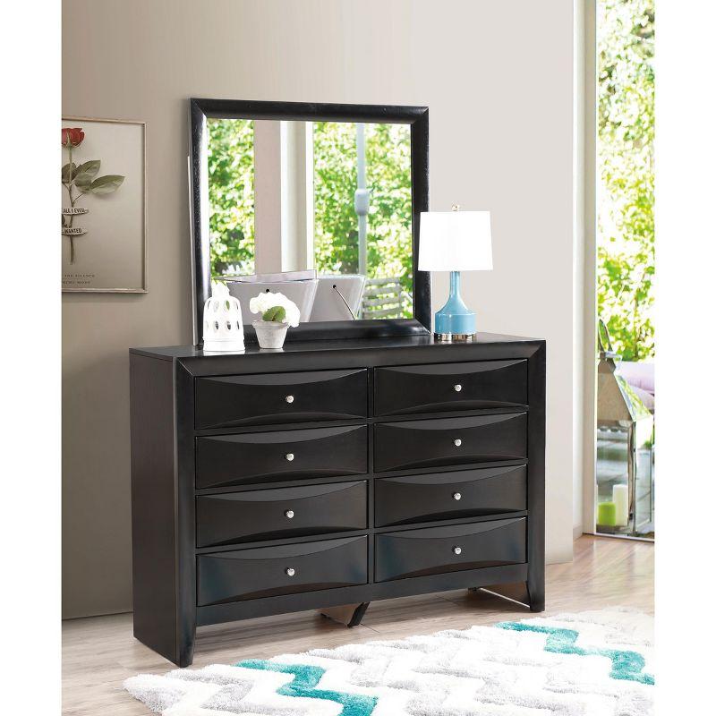 Passion Furniture Marilla 35 in. x 39 in. Modern Rectangle Framed Dresser Mirror