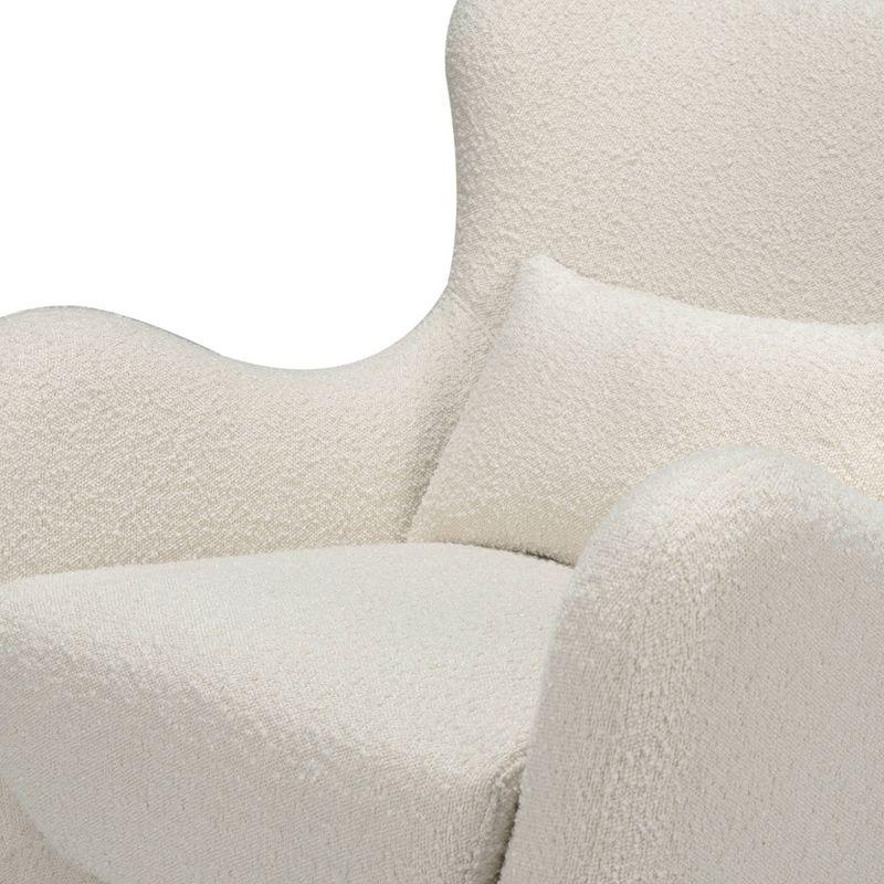 Babyletto x Nursery Works Solstice Ivory Boucle Nursery Glider Chair with Ivory Wood Base