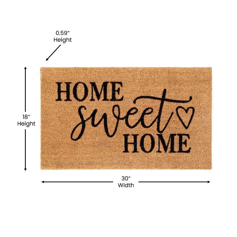 Flash Furniture Harbold 18" x 30" Indoor/Outdoor Coir Doormat with Home Sweet Home Message and Non-Slip Backing