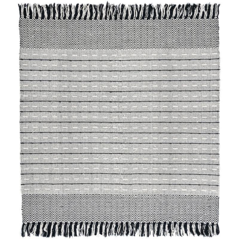 Vermont VRM504 Power Loomed Area Rug - Ivory/Black - 6'x6' - Safavieh.
