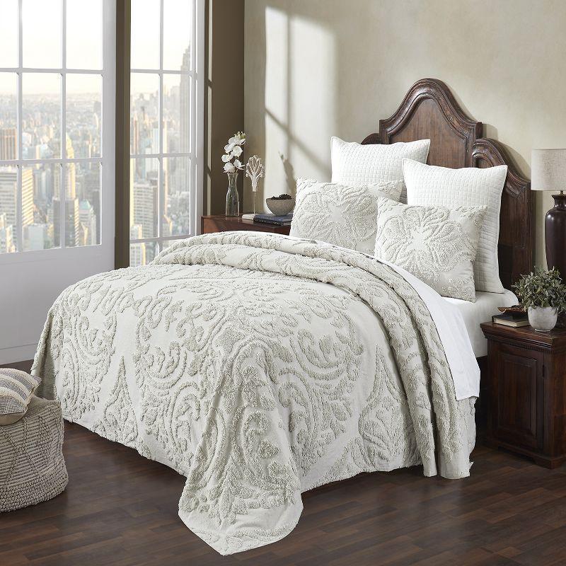100% Cotton 3 Piece Chenille Bedspreads & Coverlet, Machine Washable Bedding Sets (Set of 3)