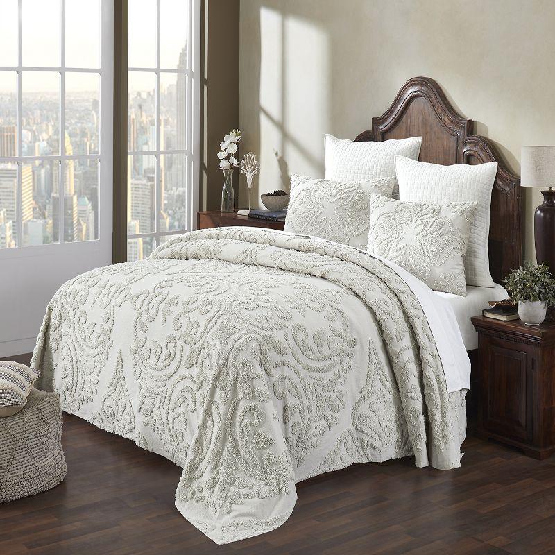 Ivory Elegance Full Cotton Bedspread and Sham Set