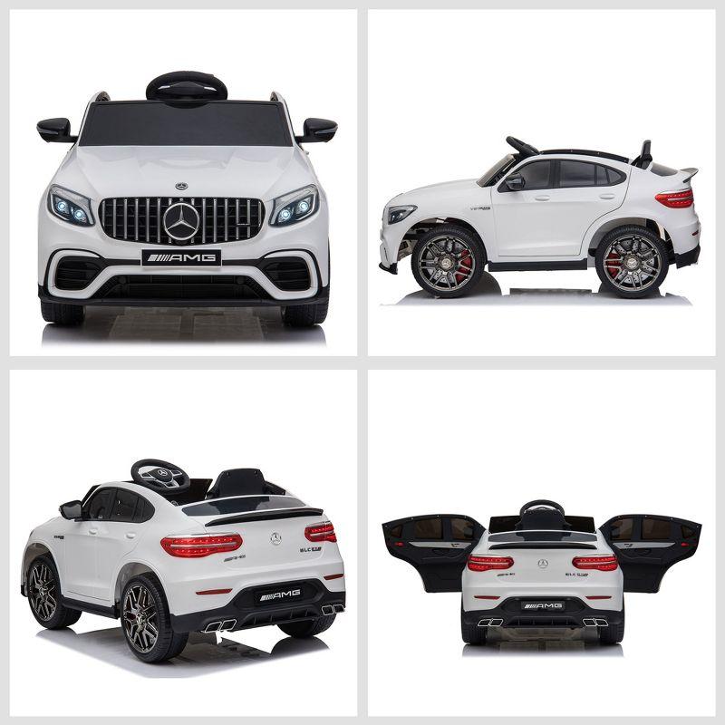 Aosom 12V Ride On Toy Car for Kids with Remote Control, Mercedes Benz AMG GLC63S Coupe, 2 Speed, with Music, Electric Light, Black