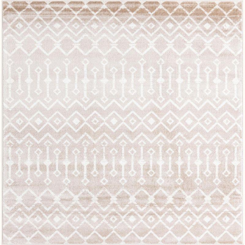 Unique Loom 6' 1 x 6' 1 Square Moroccan Trellis Beige Area Rug