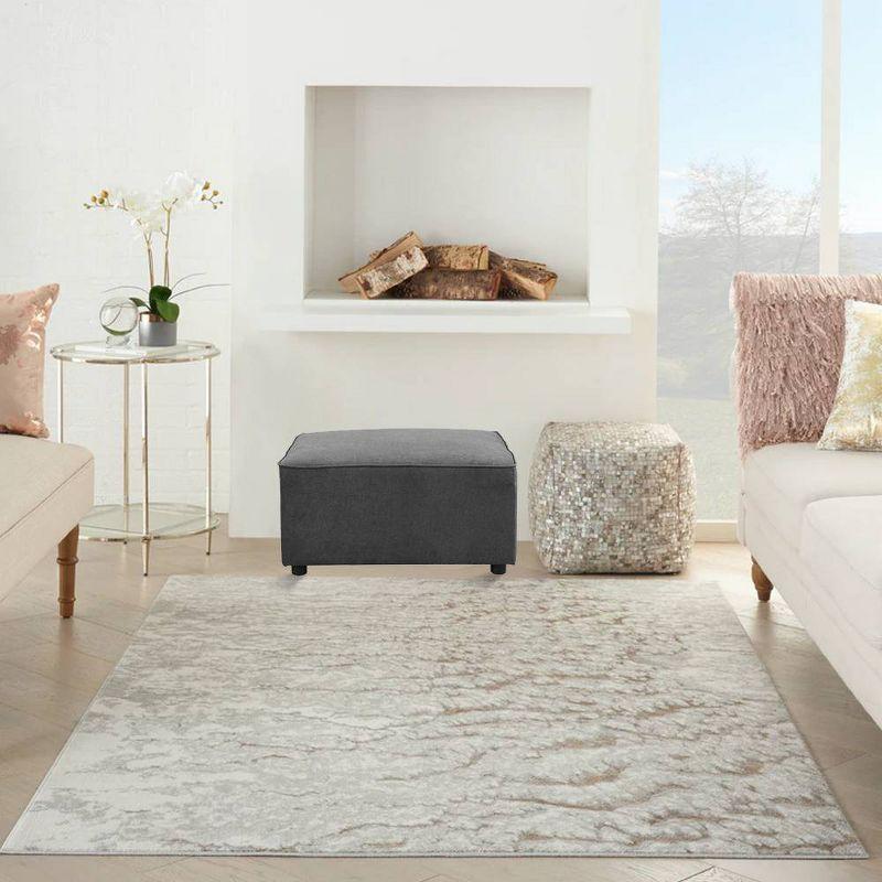 Silvester 29'' Soft Gray Fabric Modular Ottoman