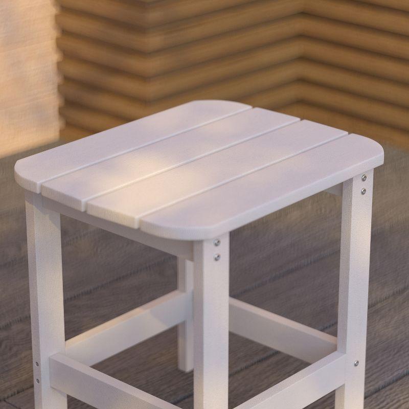 Merrick Lane Poly Resin Indoor/Outdoor All-Weather Adirondack Side Table in White