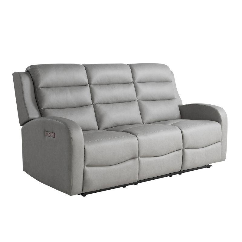 Relax-A-Lounger Alpine Power Recliner Sofa Gray Vegan Leather