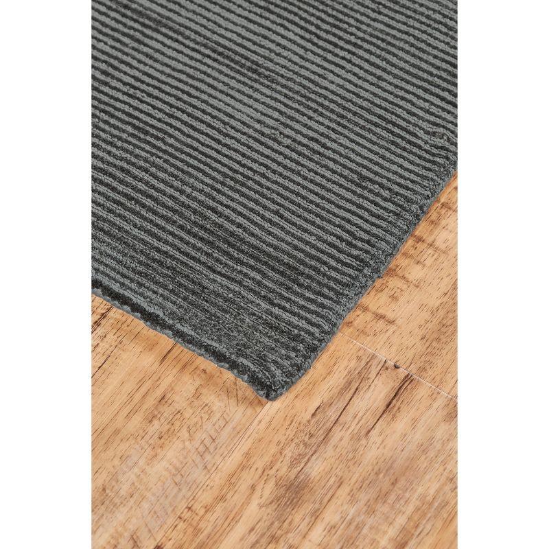 Charcoal Elegance 2'x3' Hand-Knotted Viscose Sheepskin Area Rug