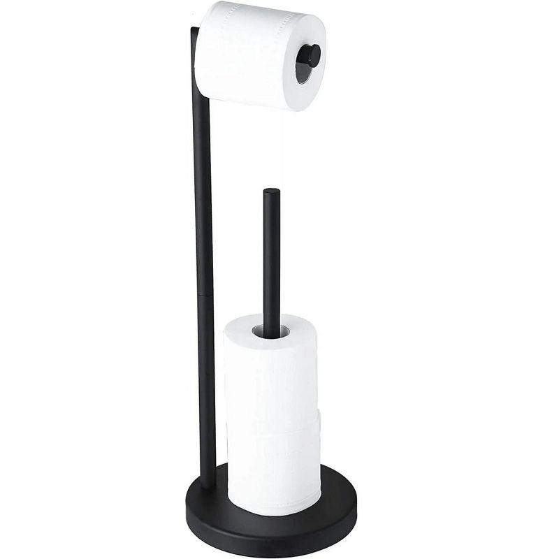 Matte Black Stainless Steel Free Standing Toilet Paper Holder