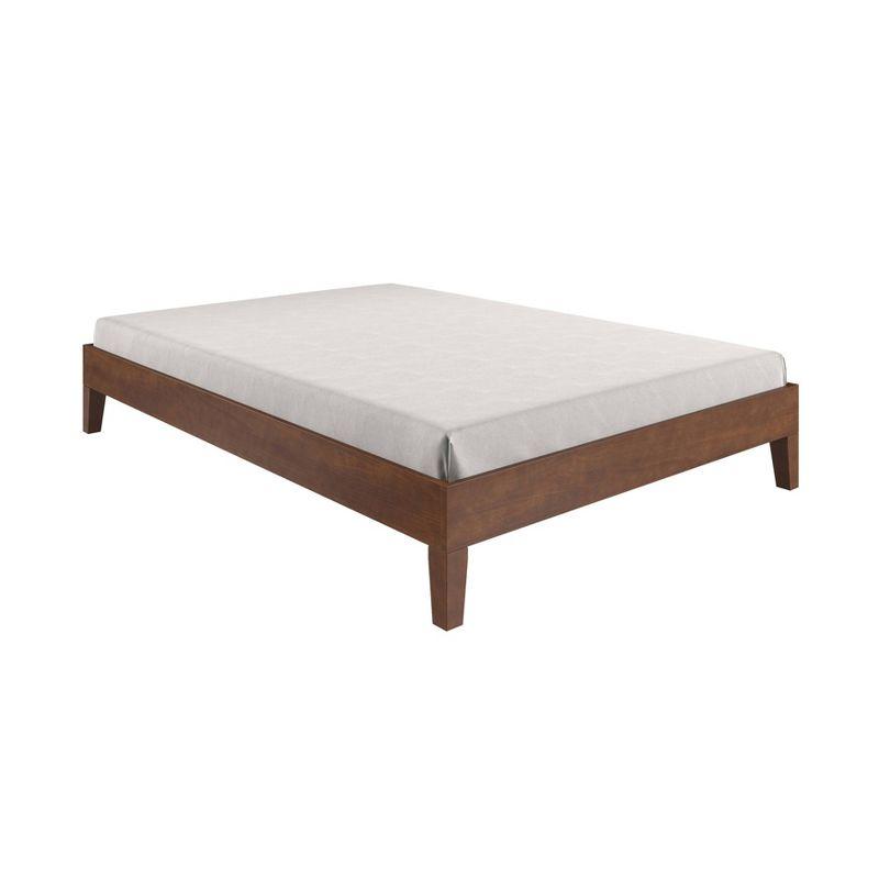 Nix Solid Pine Natural Full Platform Bed with Drawer