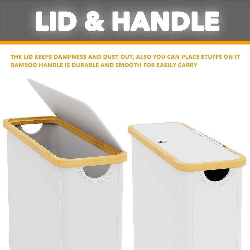 Extra Large Toilet Paper Storage With Lid, Holds Up To 24 Regular Rolls Or 18 Mega Rolls, Slim Basket Holder Bin Container For Bathroom Accessories Organizer