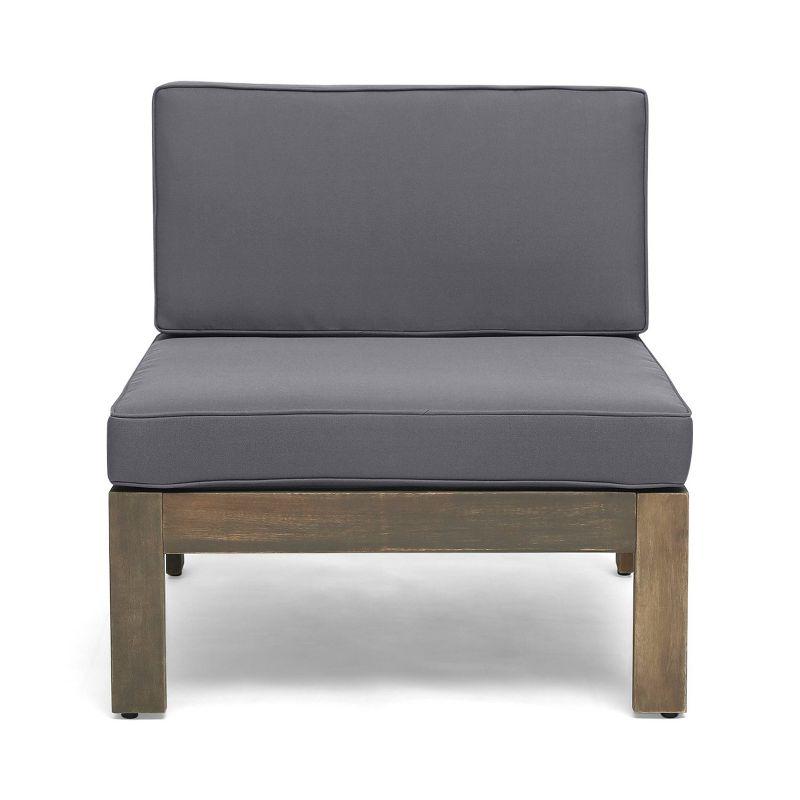 Summertime Elegance Acacia Wood 5pc Outdoor Sofa Set in Dark Gray