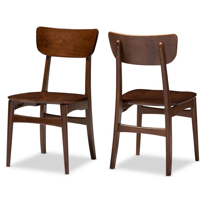 Netherlands Walnut Wood Parsons Side Chair Set