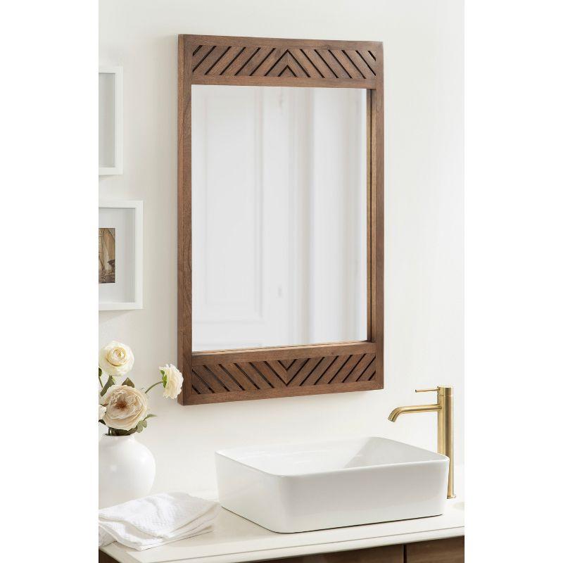 Kate & Laurel All Things Decor 24"x36" Mezzeta Wood Rectangle Wall Mirror Brown