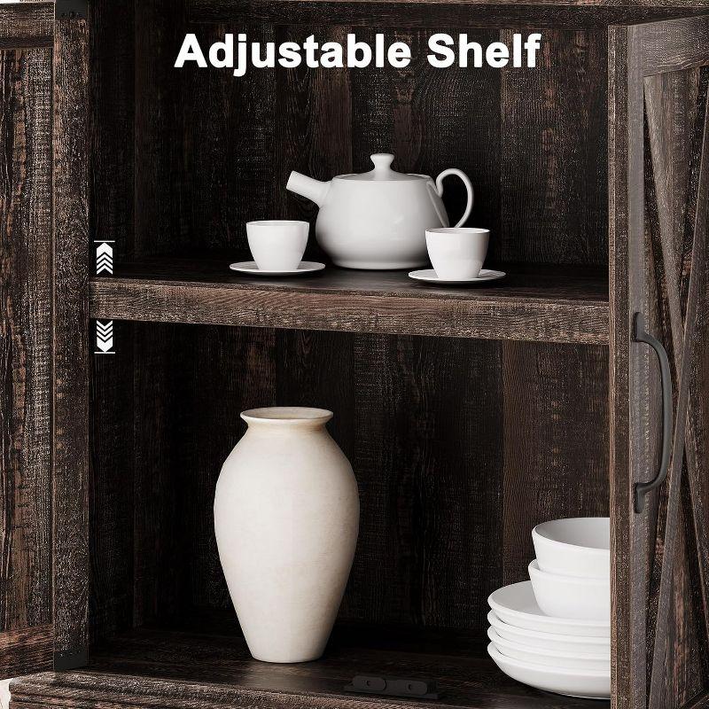 5-Tier Wooden Bookshelves with Cabinet Doors and Bookcases with Doors Floor Bookshelves and Office Storage Cabinets