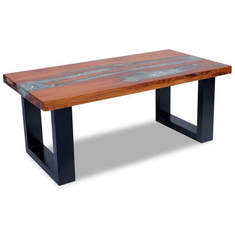 vidaXL Coffee Table Teak Resin 39.4Inchx19.7Inch