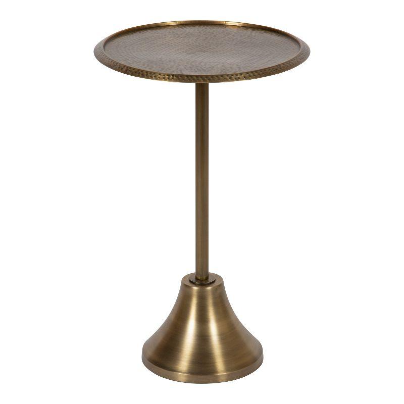 Kate and Laurel Sanzo Round Metal Side Table, 15x15x24, Gold