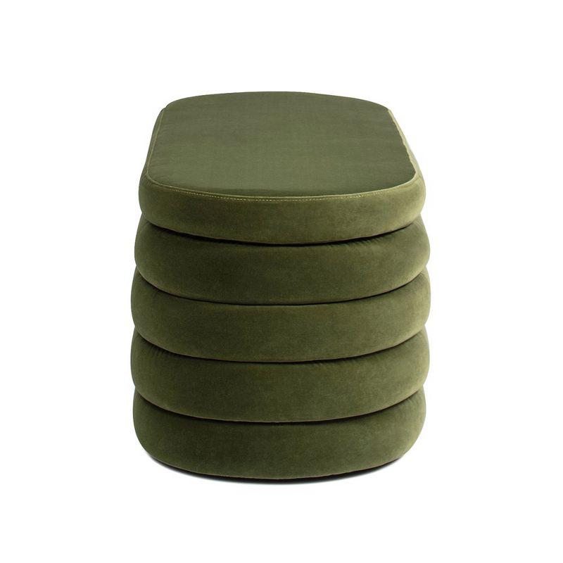 Ailisha 49" Oval Fully Upholstered Storage Bench, Moss Green